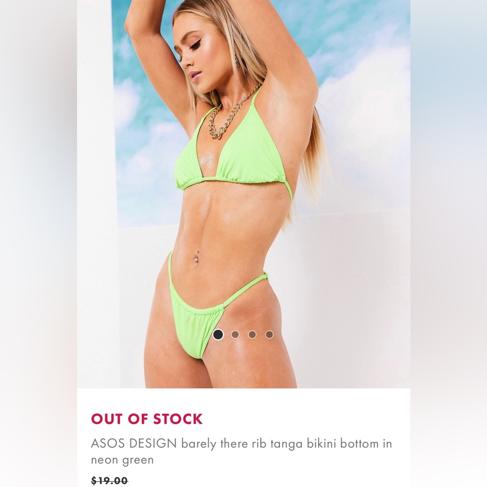 ASOS Barely There Rib Tanga Bikini Set